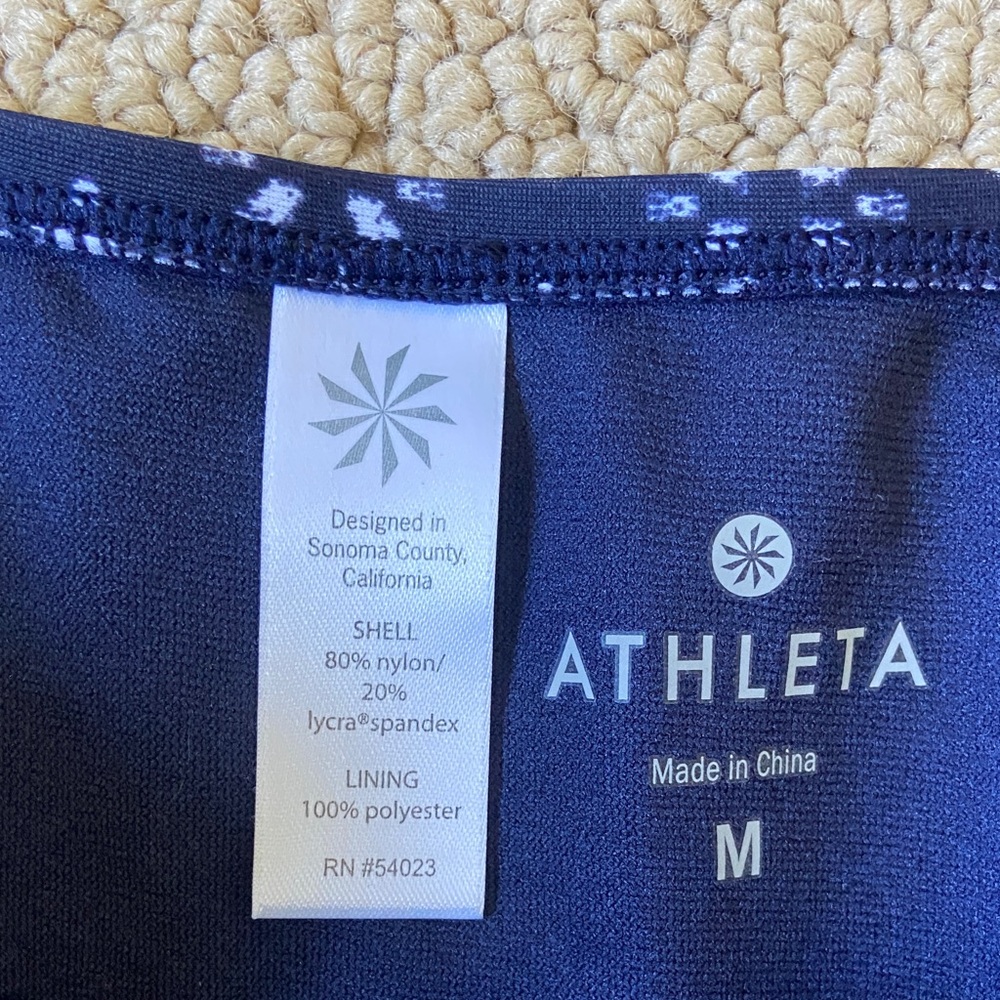 Athleta Navy Bikini Bottom with White Details - Picture 2 of 3